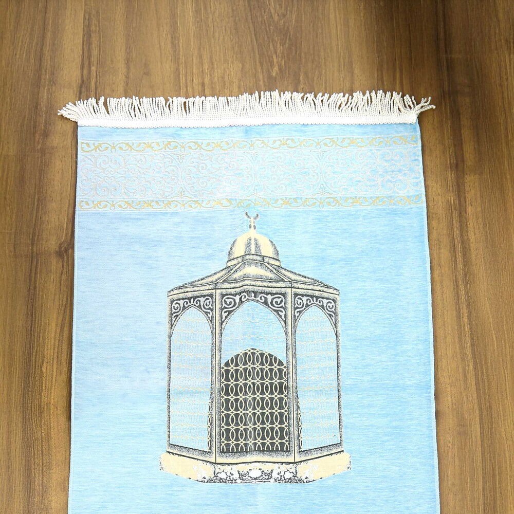 Makam-ı İbrahim Lüks Şönil Seccade Bebek Mavisi (70x126cm) 240 gr