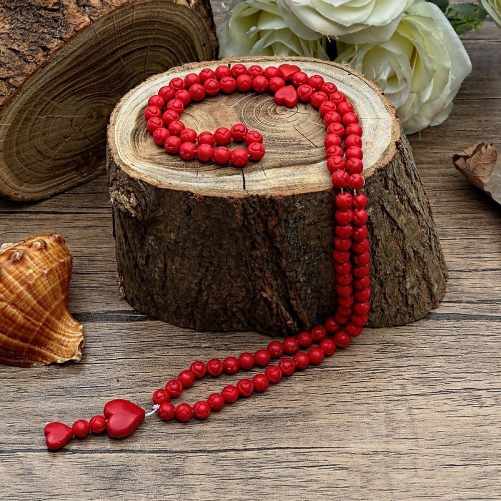Kokulu Tesbih Kabe Kutulu Kırmızı (Tüllü)