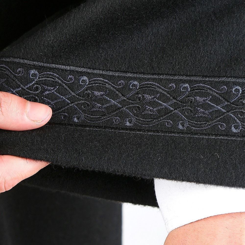 Kışlık Kaşe İmam Cübbesi Hüdhüd Siyah