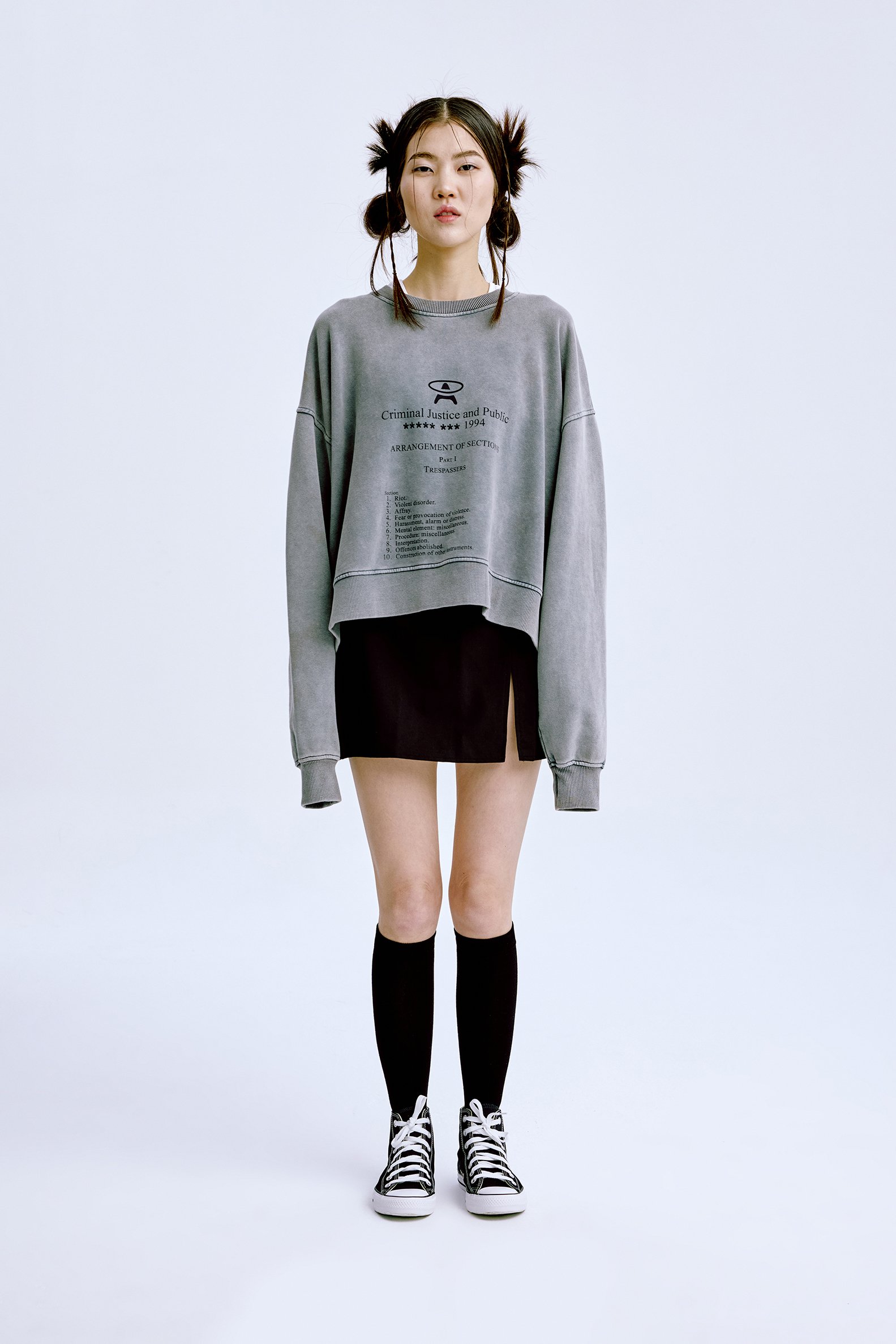 Constitution Crewneck 'Washed Grey'