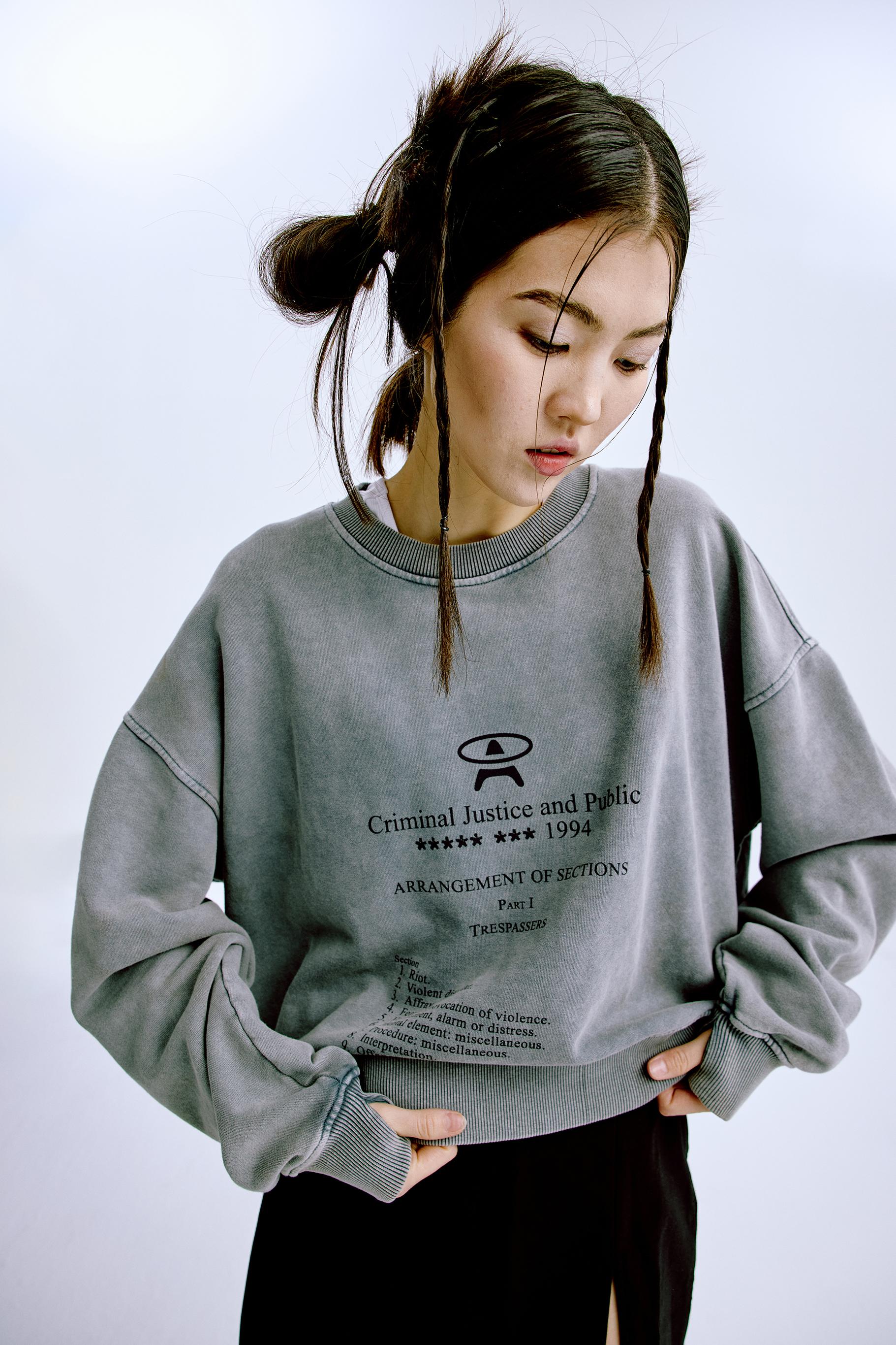 Constitution Crewneck 'Washed Grey'