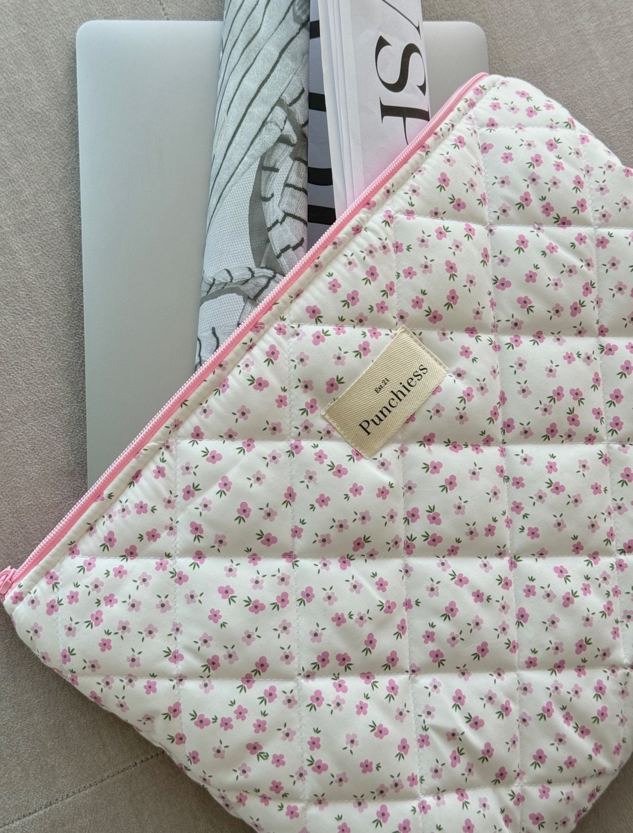 Pink Ditsy Floral Laptop Sleeve