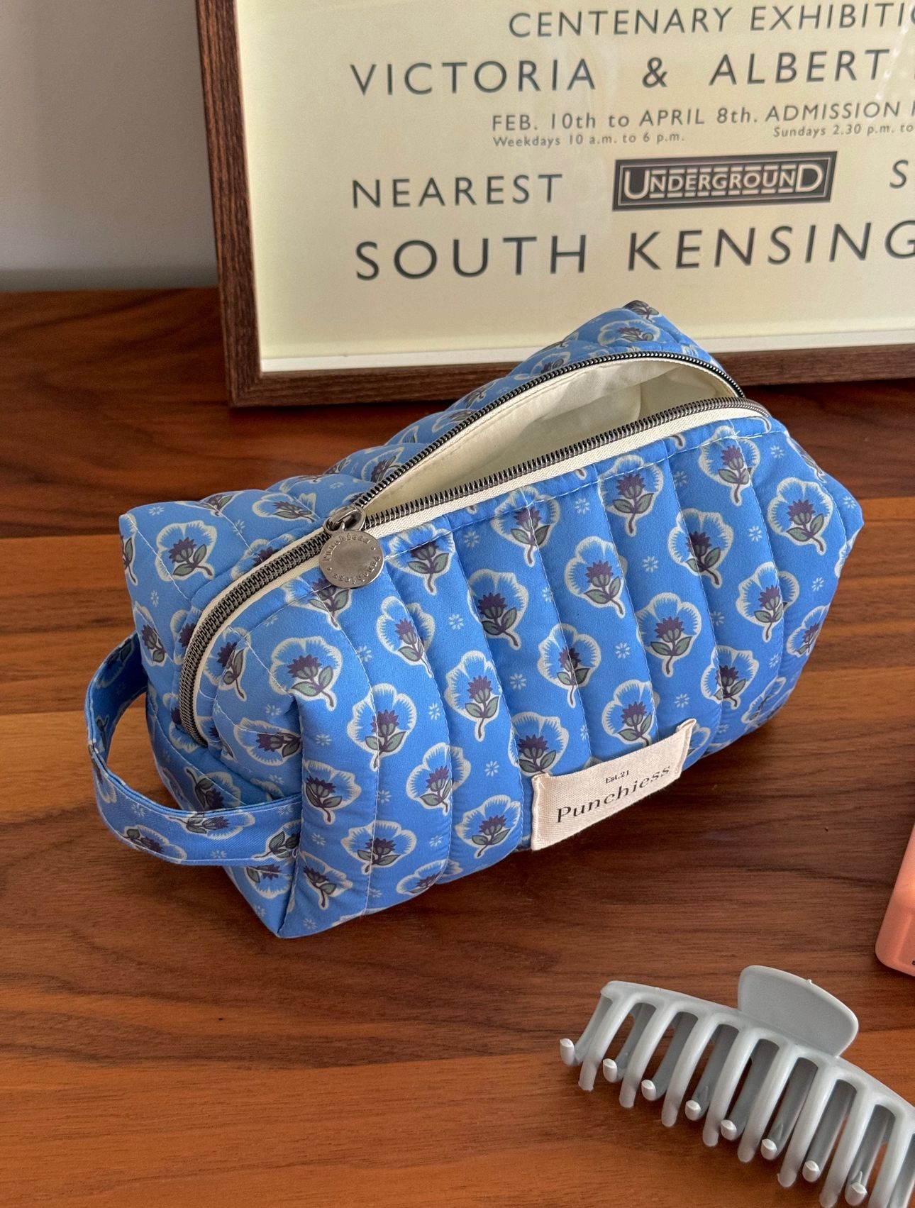 Blue Ethnic Makeup Bag