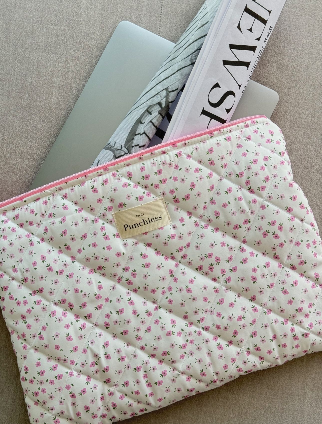 Pink Ditsy Floral Laptop Sleeve