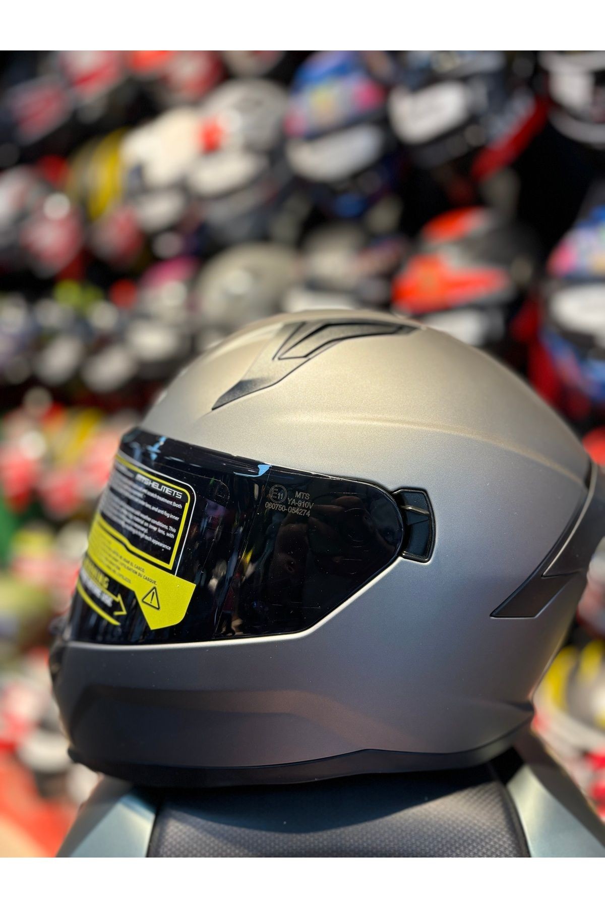 910 HELMET FULL FACE GÜNEŞ VİZÖRLÜ MOTOSİKLET KASKI (MAT GRİ)