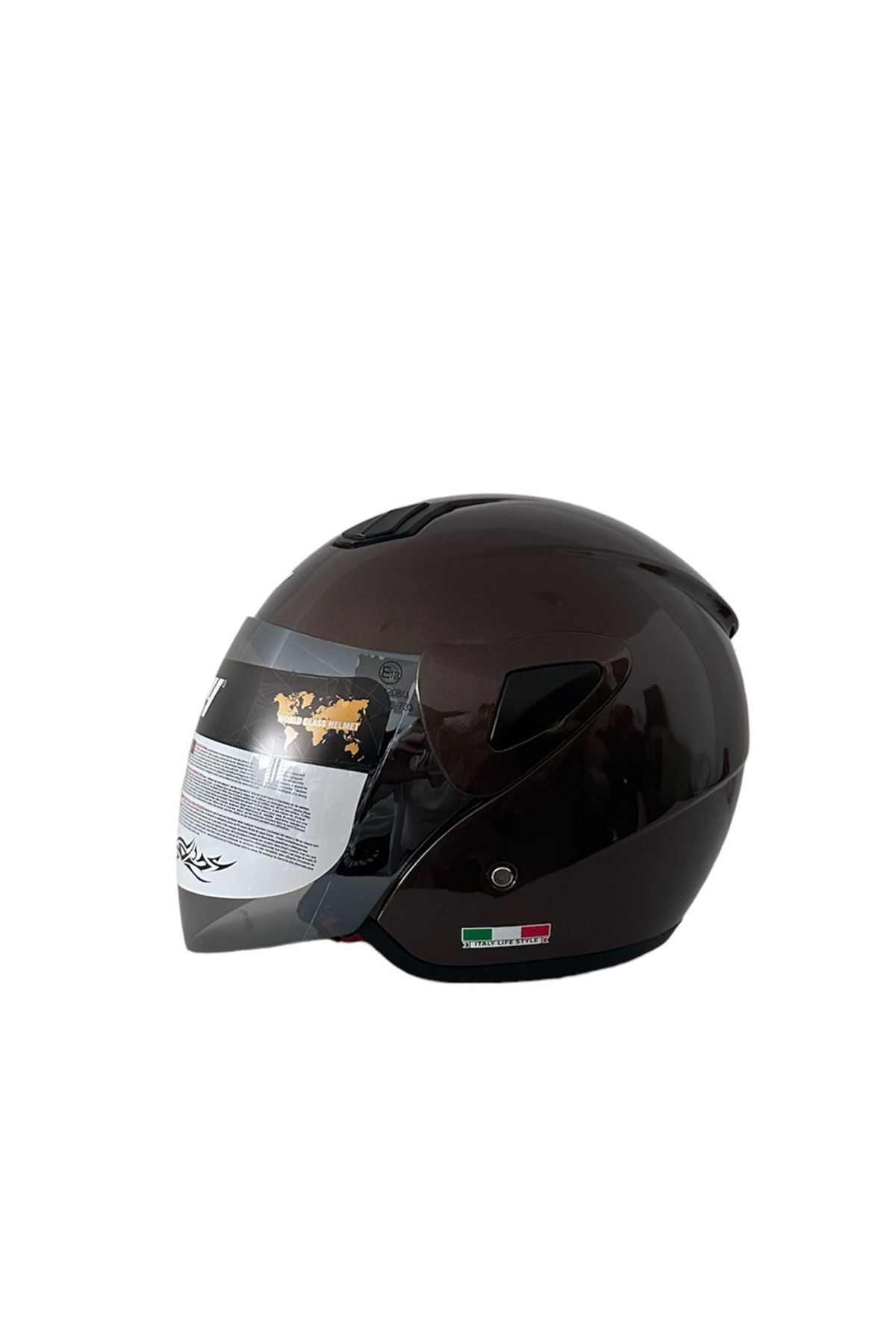 SW 733 Kahverengi Yarım Motosiklet Kaskı