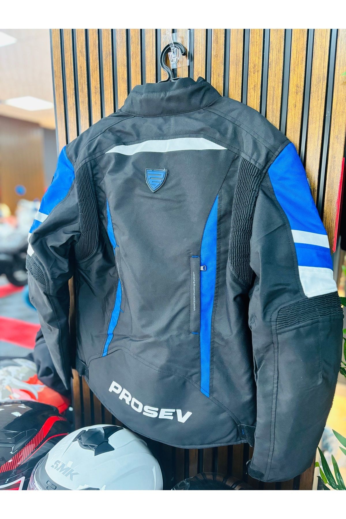 JKT01 -4 MEVSİM MOTOSİKLET MONTU (MAVİ-SİYAH)