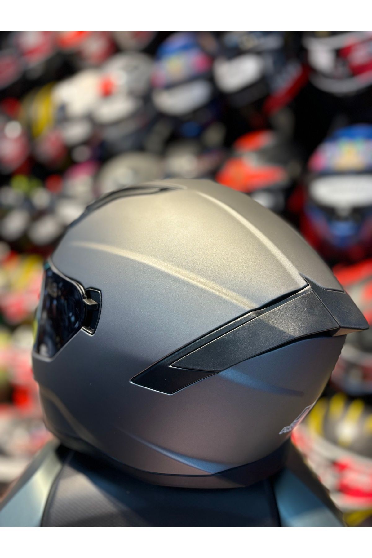 910 HELMET FULL FACE GÜNEŞ VİZÖRLÜ MOTOSİKLET KASKI (MAT GRİ)