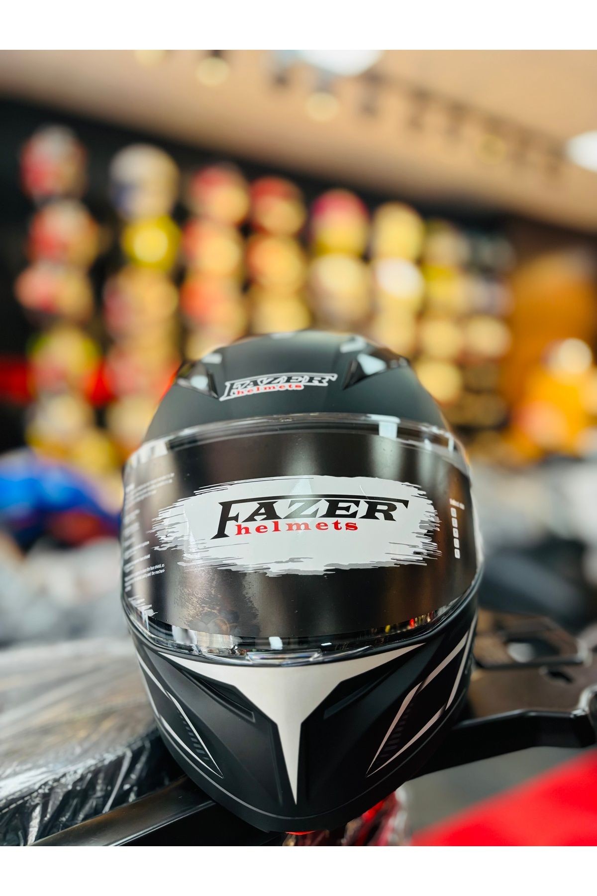 FAZER MAT BLACK GRAY ÇENE AÇILIR GÜNEŞ VİZÖRLÜ MOTOSİKLET KASKI