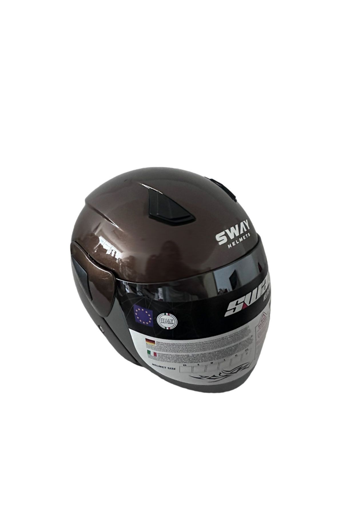 SW 733 Kahverengi Yarım Motosiklet Kaskı