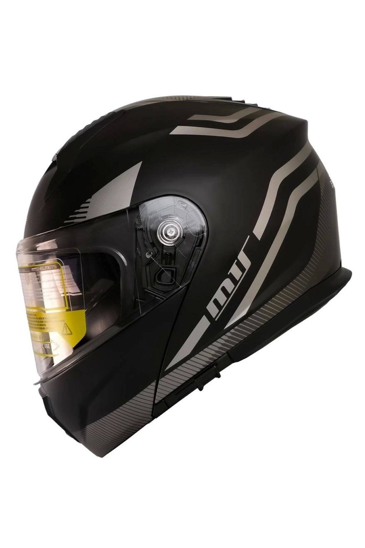 966 Wx20 Grey Çene Açılır Mat Siyah-gri Kask