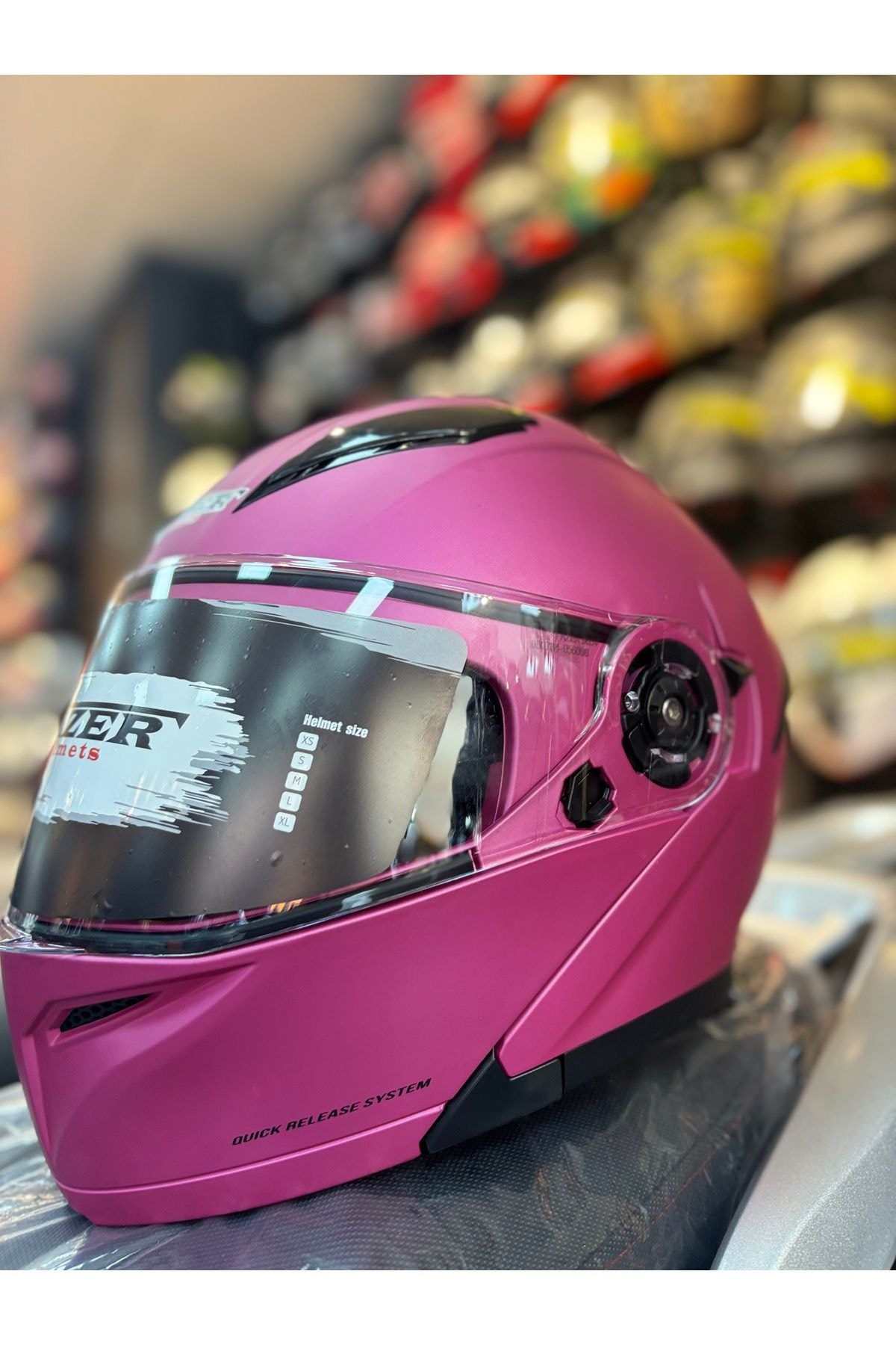 FAZER MAT FUCHSIA ÇENE AÇILIR GÜNEŞ VİZÖRLÜ MOTOSİKLET KASKI