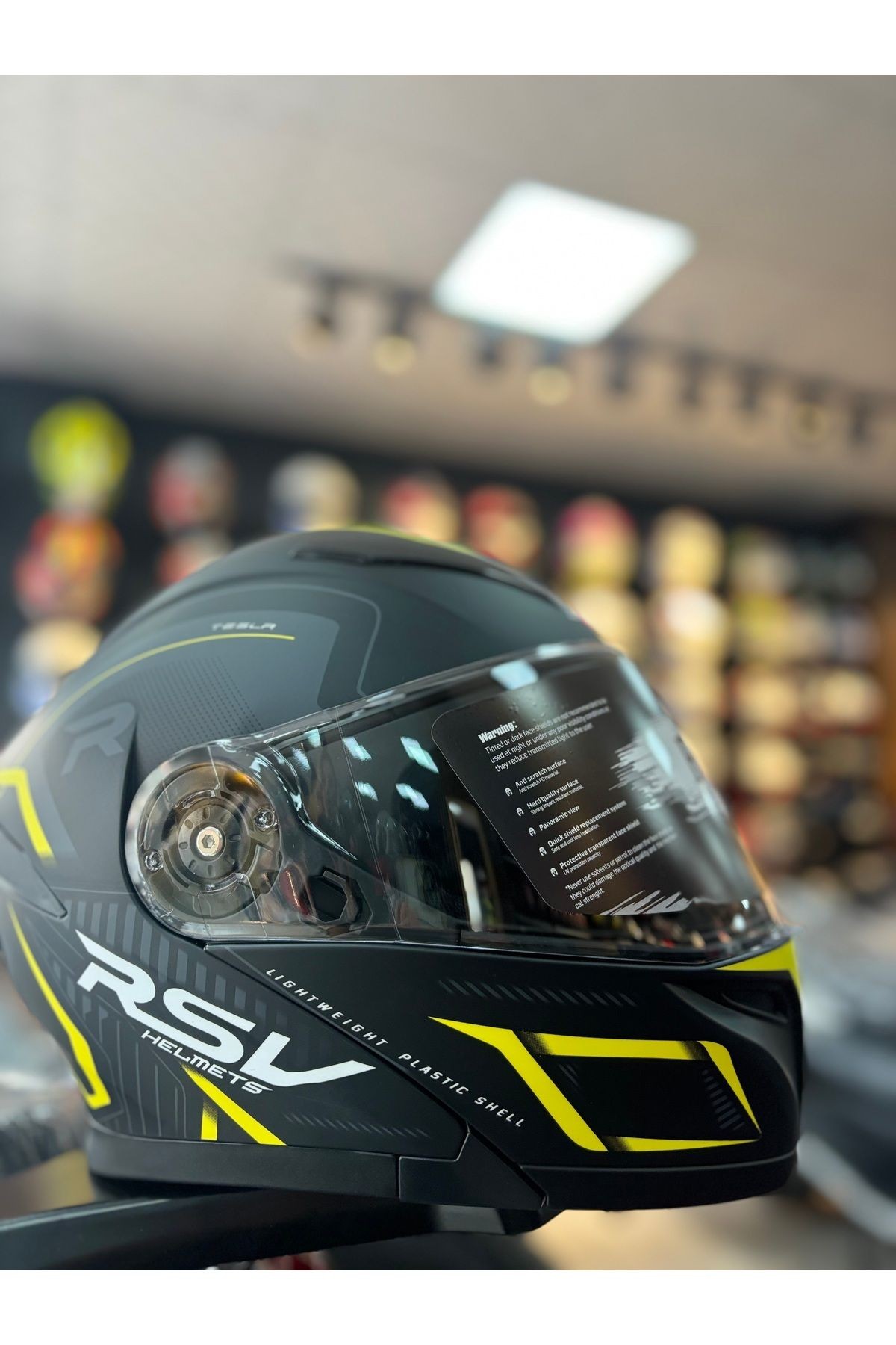 FAZER MATT BLACK GREY YELLOW ÇENE AÇILIR GÜNEŞ VİZÖRLÜ MOTOSİKLET KASKI