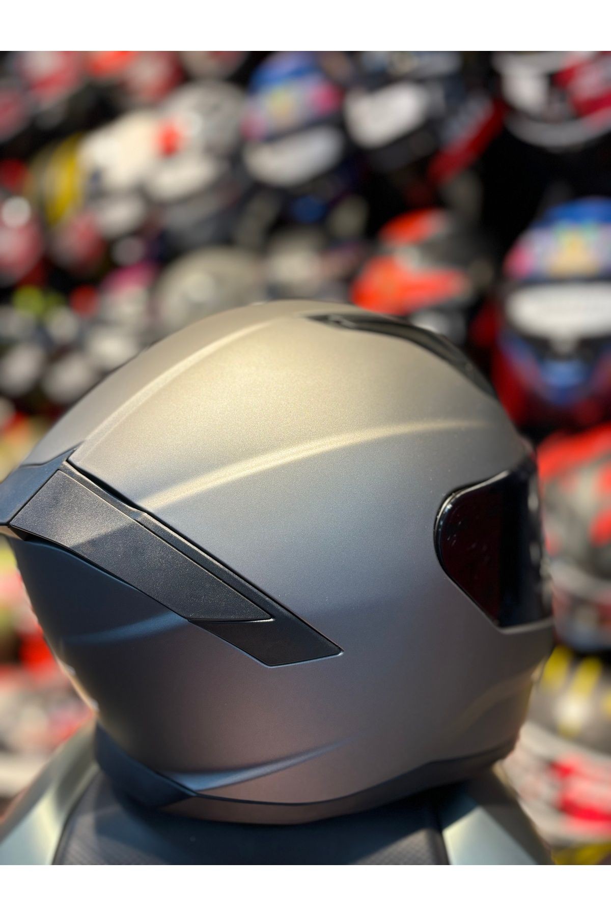 910 HELMET FULL FACE GÜNEŞ VİZÖRLÜ MOTOSİKLET KASKI (MAT GRİ)