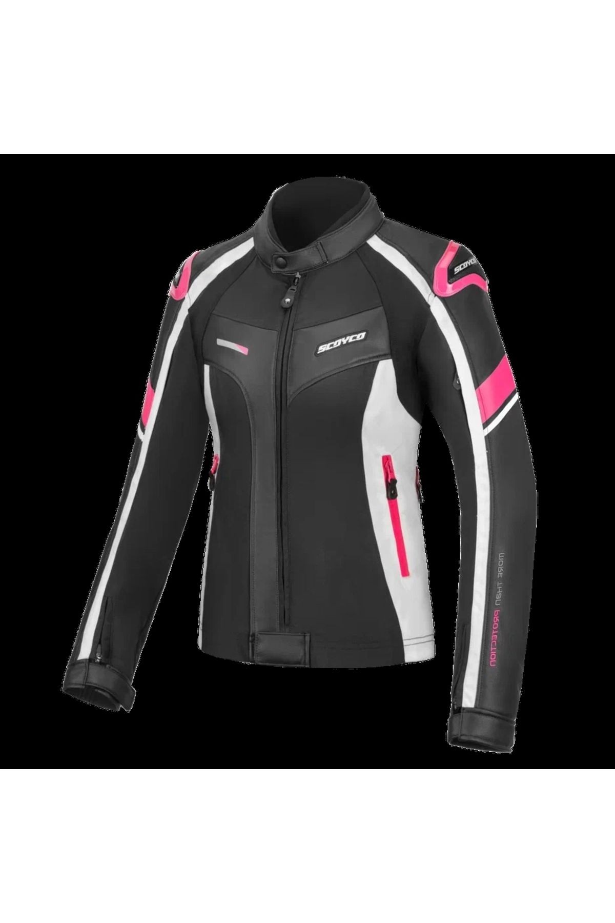 Jk152w Kadın 4 Mevsim Mont Deri Siyah-pembe