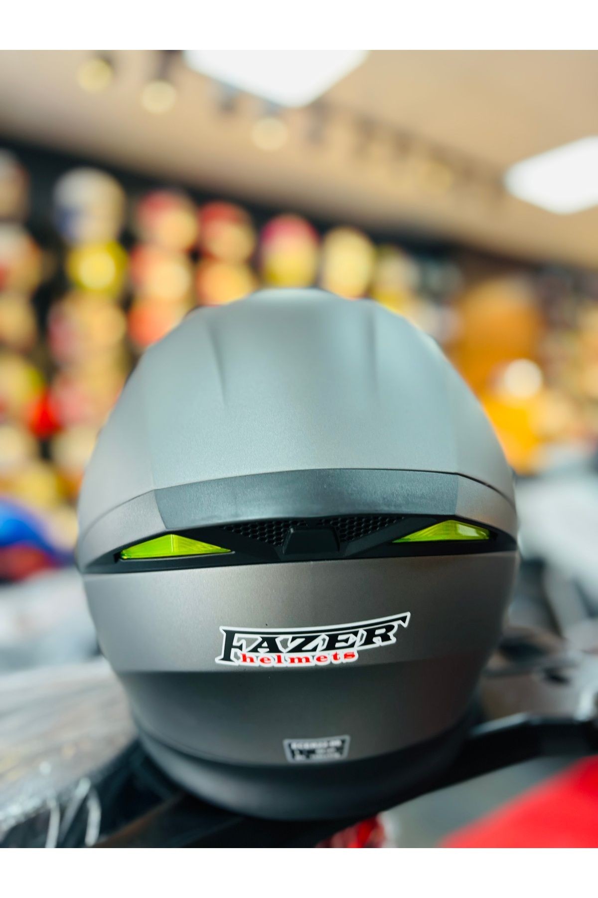 FAZER MAT GREY ÇENE AÇILIR GÜNEŞ VİZÖRLÜ MOTOSİKLET KASKI ( GRİ )