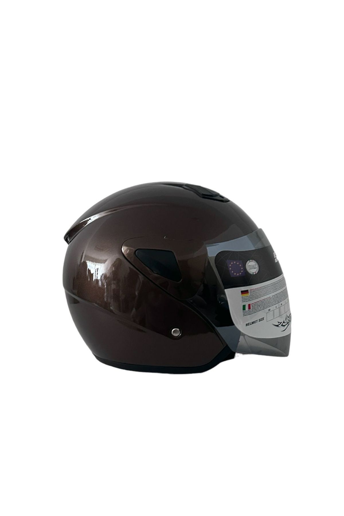SW 733 Kahverengi Yarım Motosiklet Kaskı