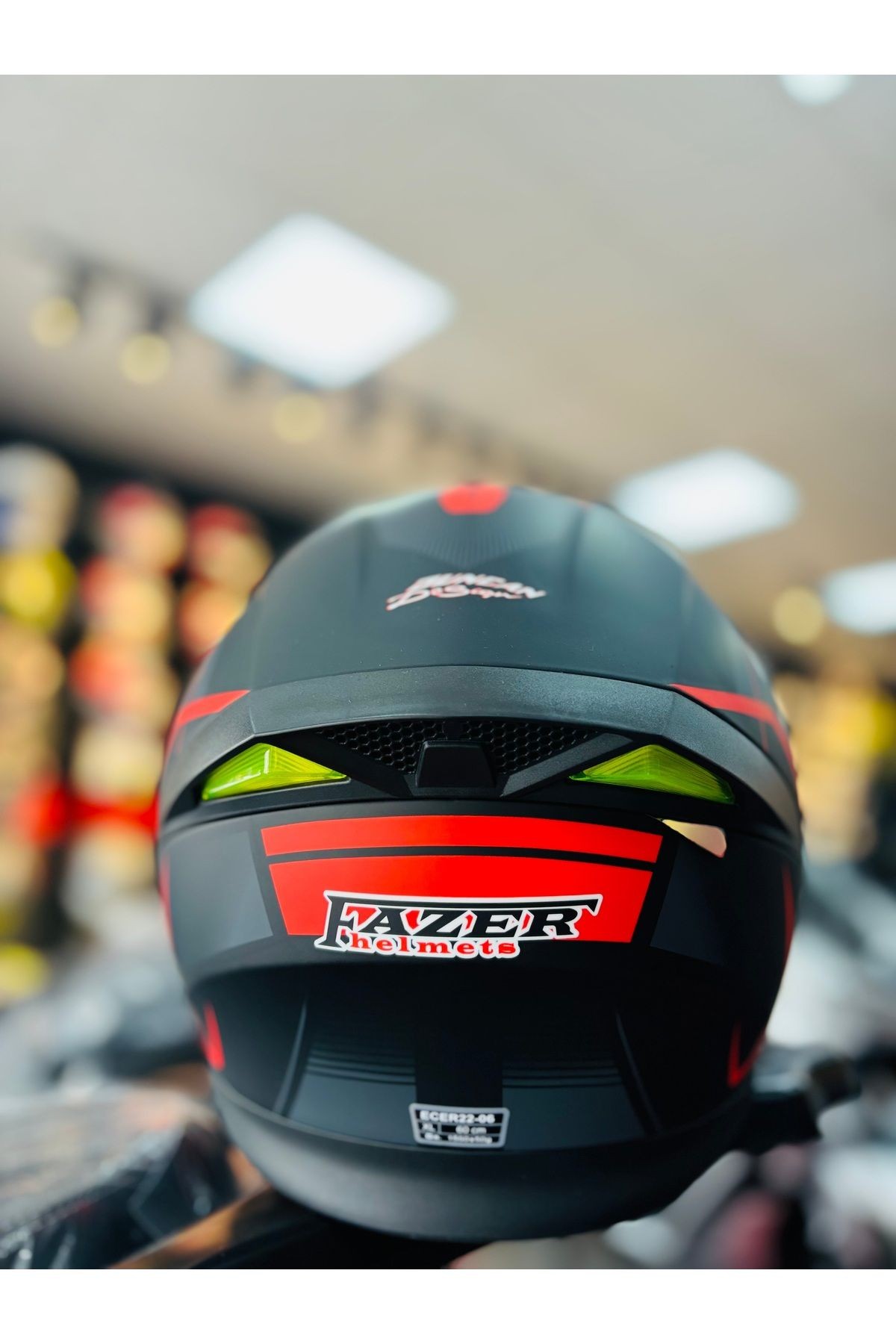FAZER MAT BLACK GRAY RED ÇENE AÇILIR GÜNEŞ VİZÖRLÜ MOTOSİKLET KASKI