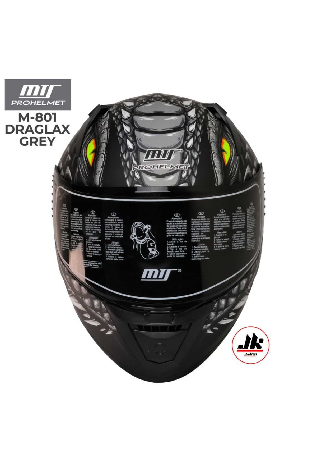 DRAGLAX GREY FUL FACE KASK XL