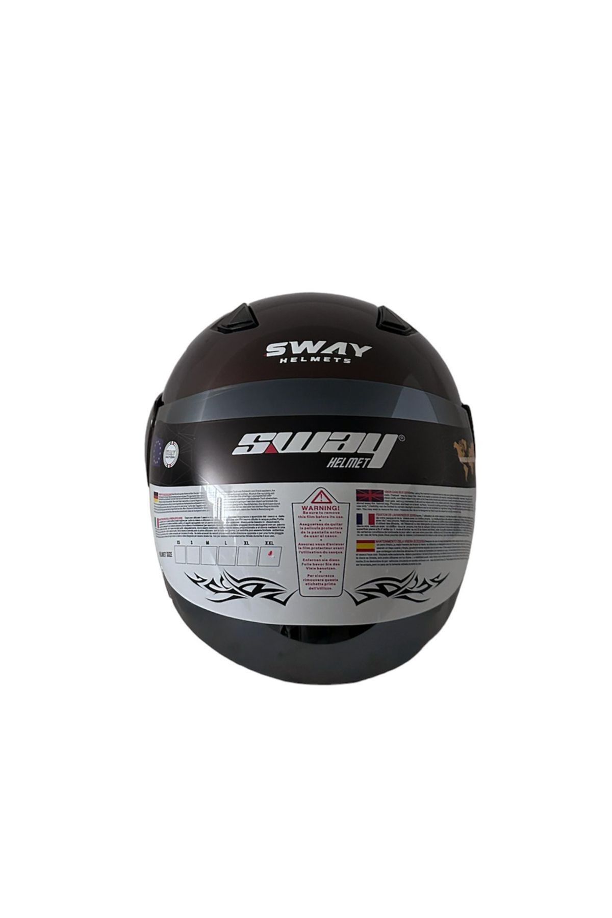 SW 733 Kahverengi Yarım Motosiklet Kaskı
