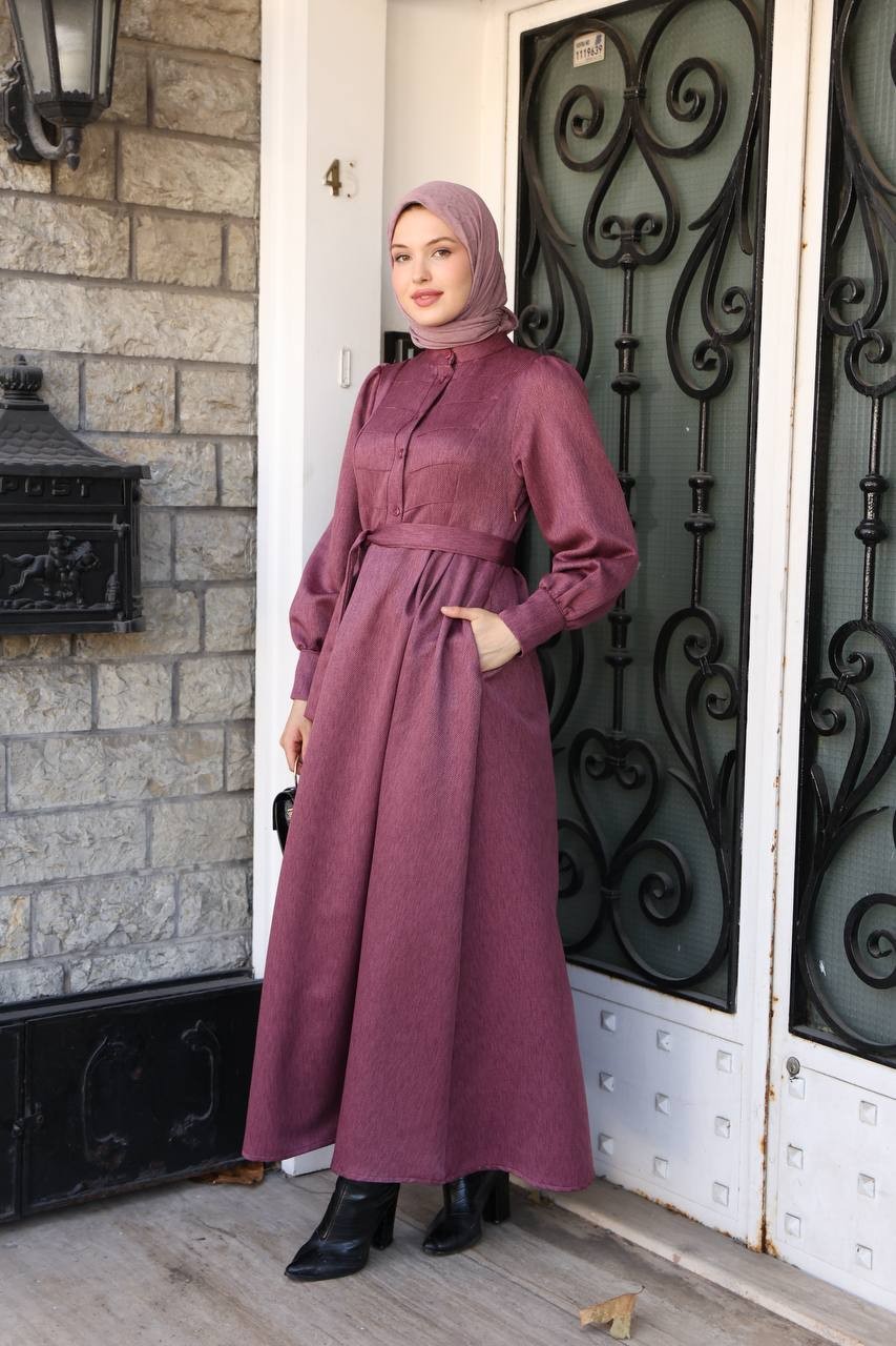 LF5004 Arwen Kumaş Tesettür Elbise – 2026 Yeni Sezonun Zarif ve Modern Seçimi