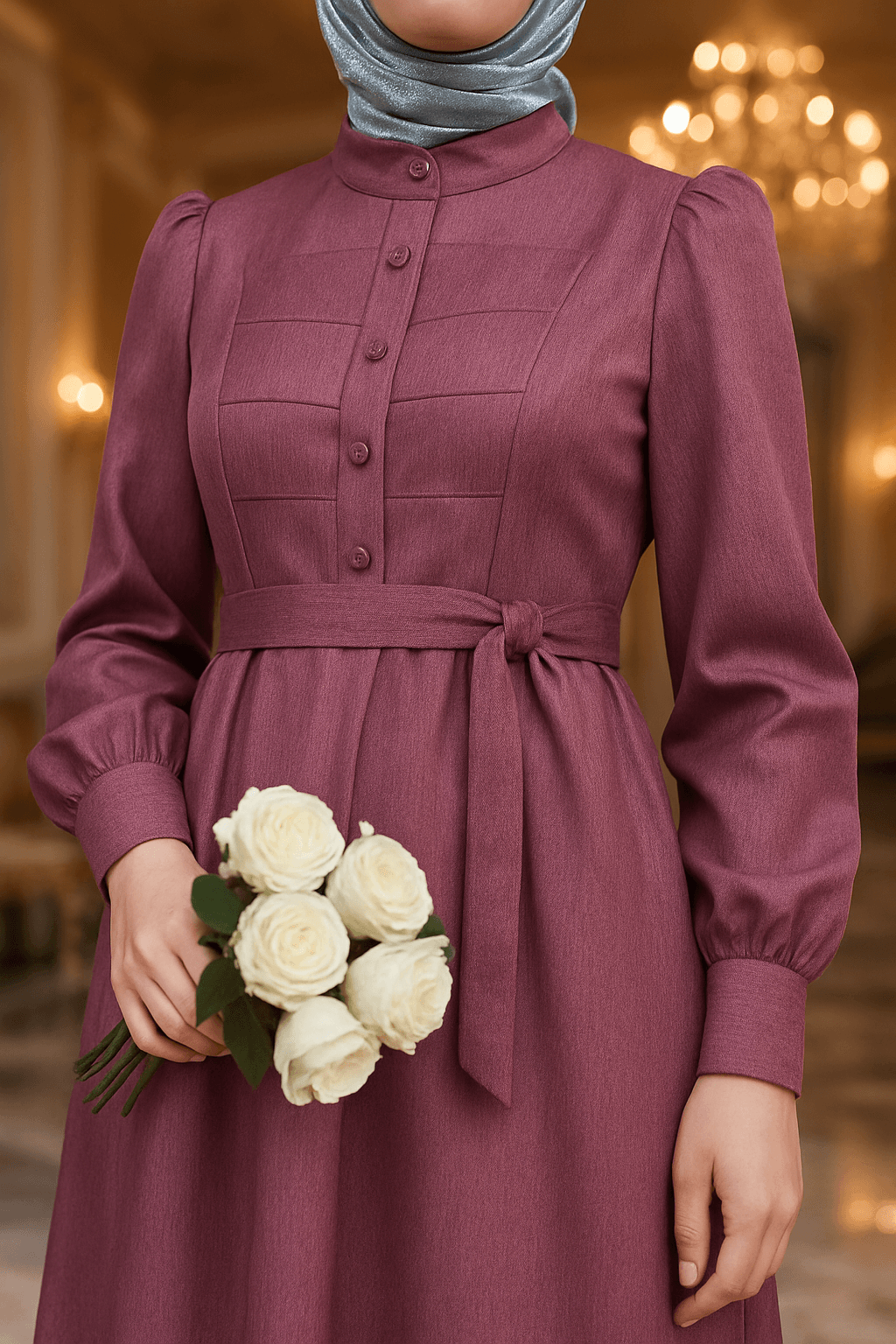 LF5004 Arwen Kumaş Tesettür Elbise – 2026 Yeni Sezonun Zarif ve Modern Seçimi
