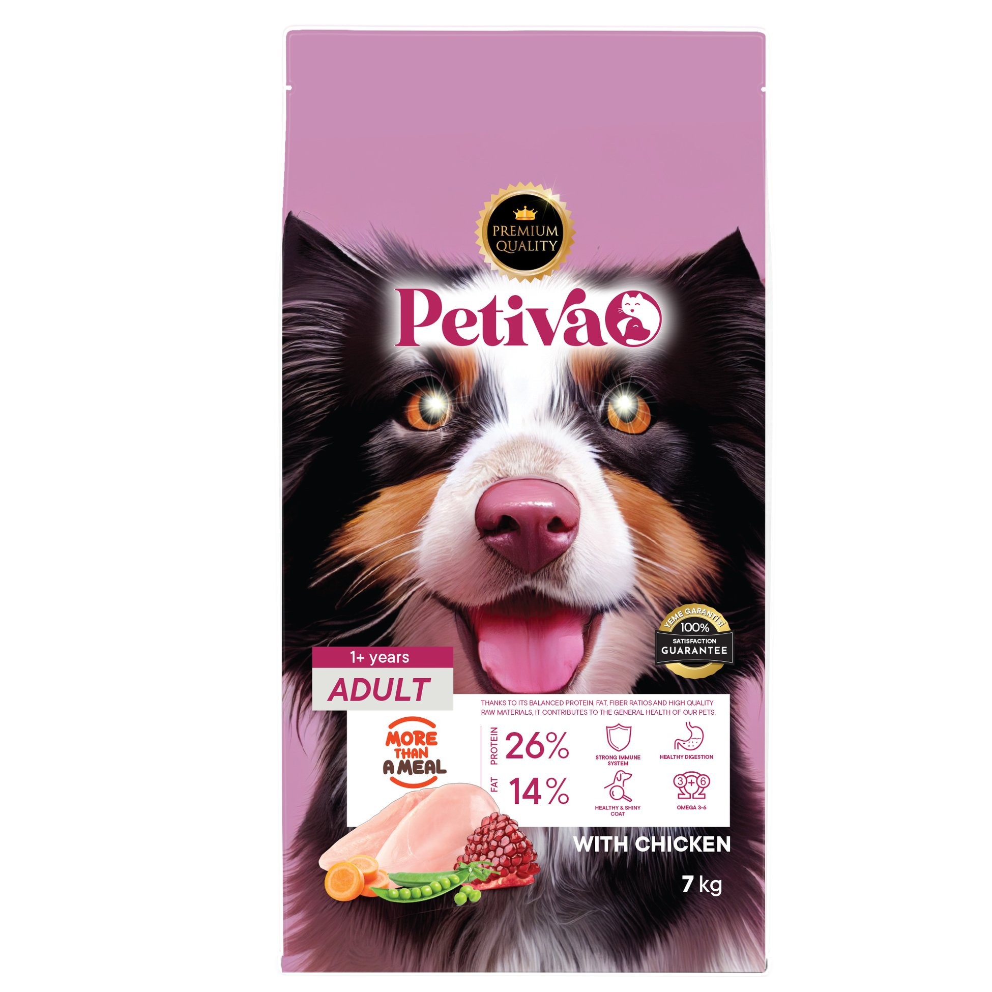 Petiva Yetişkin Köpekler İçin Tavuk Etli Kuru Köpek Maması 7 Kg