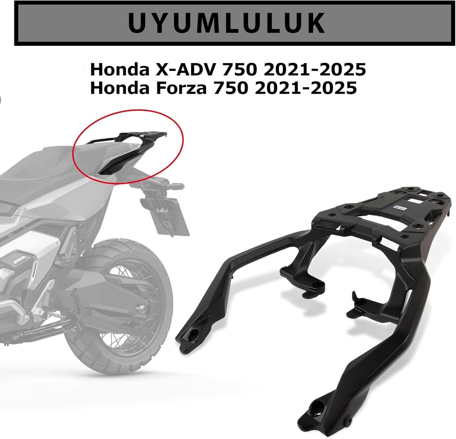 Honda X-ADV 750 Arka Çanta Taşıyıcısı Siyah