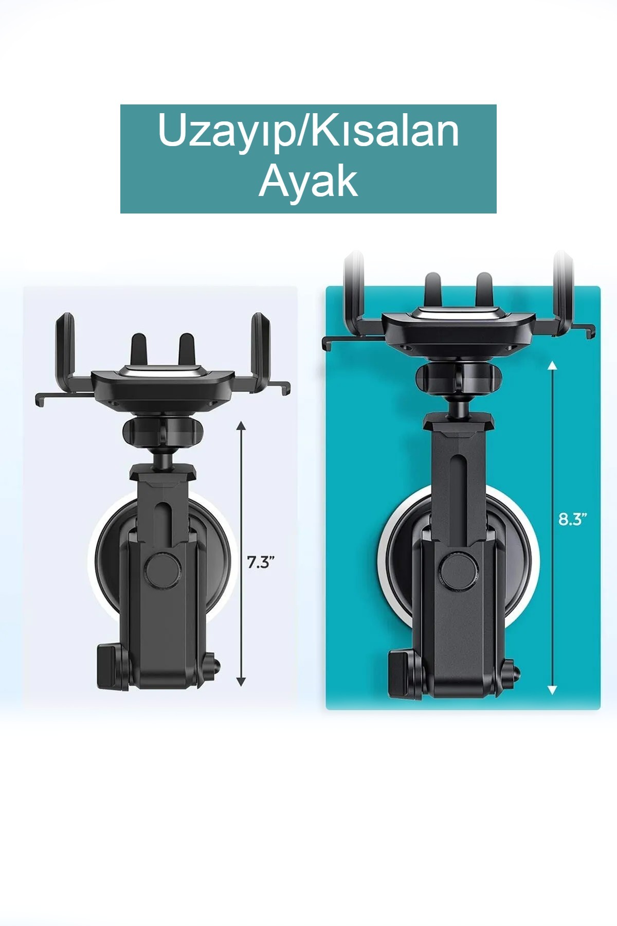 Basict Araç Telefon Tutucu | Vakumlu Güçlü Yapışkan | 360° Ayarlanabilir | Cam & Torpido Uyumlu