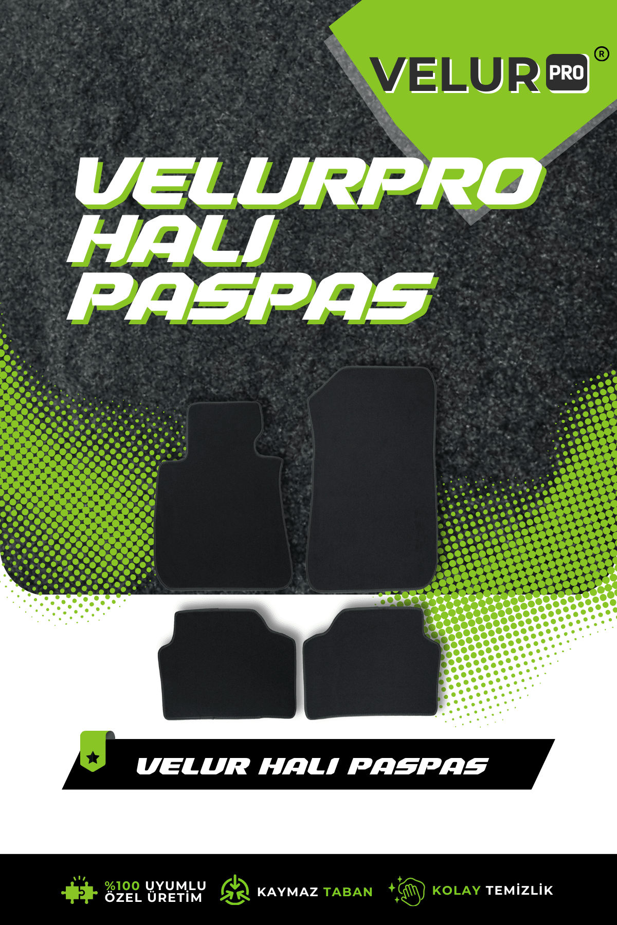 VelurPro Ford KA 1996-2008 Araca Özel Halı Paspas Araba Halısı Oto Paspas
