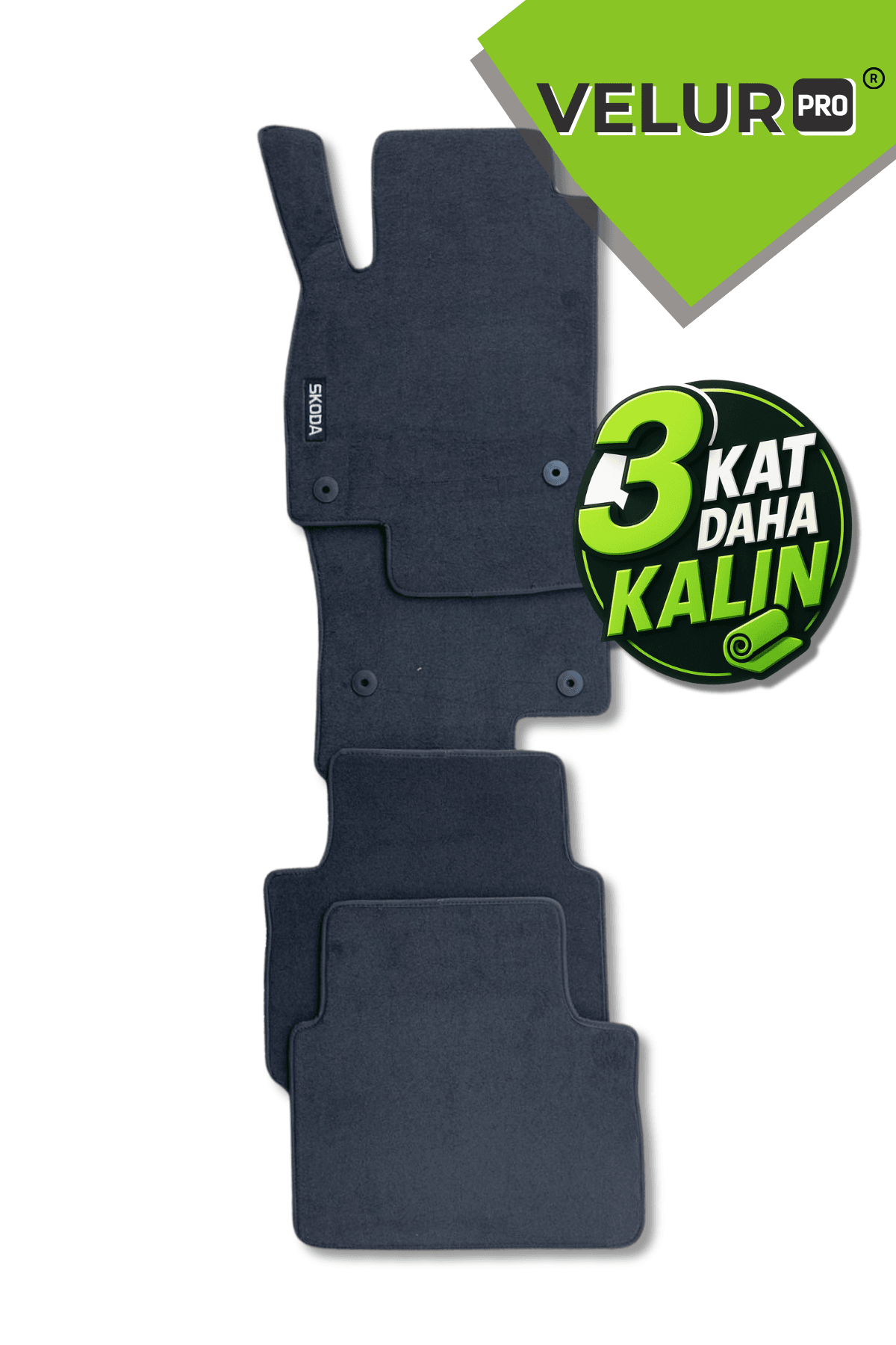 VelurPro Skoda Kamiq Araca Özel Halı Paspas Araba Halısı Oto Paspas