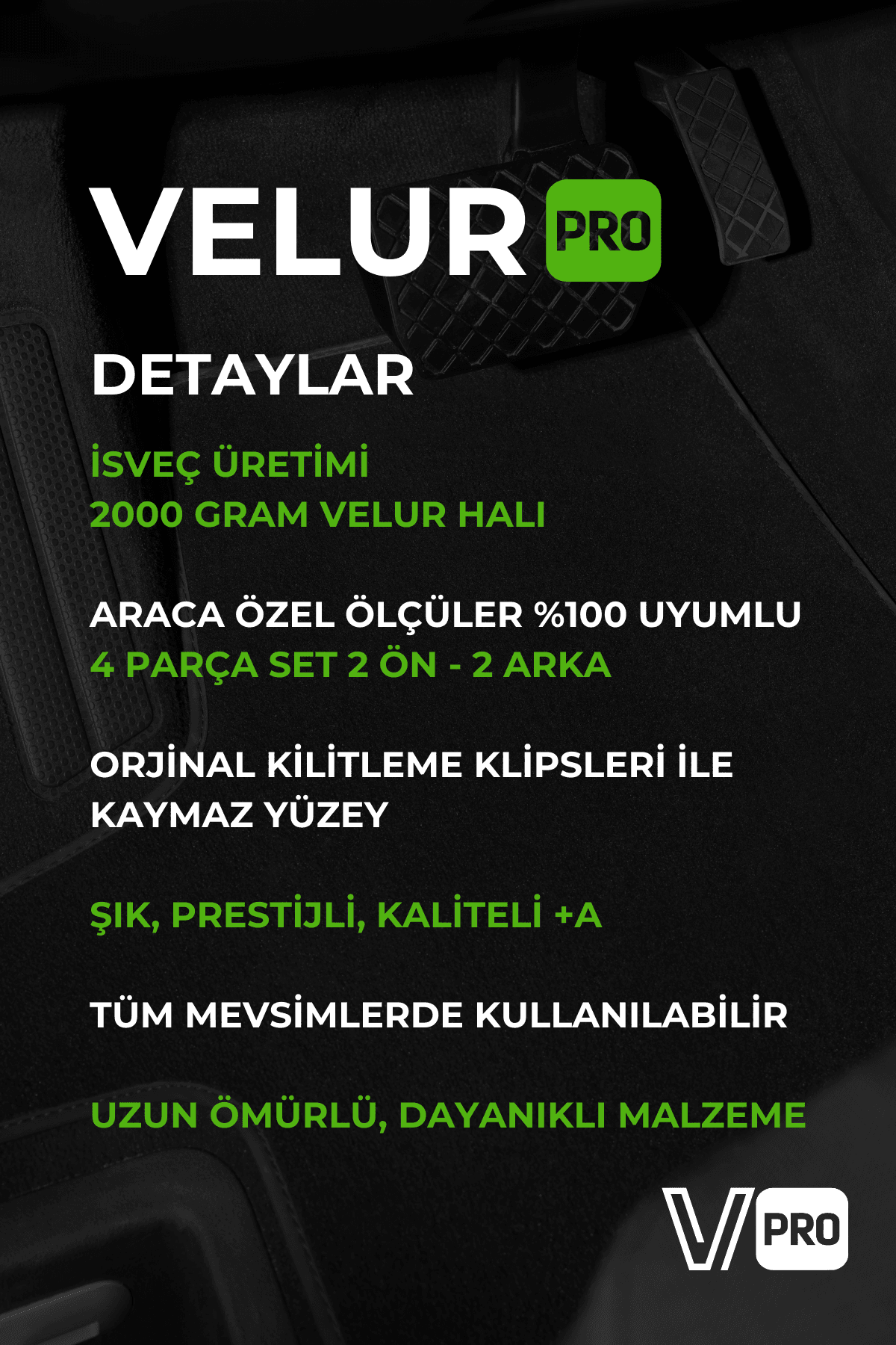VelurPro Citroen C5 Aircross Araca Özel Halı Paspas Araba Halısı Oto Paspas
