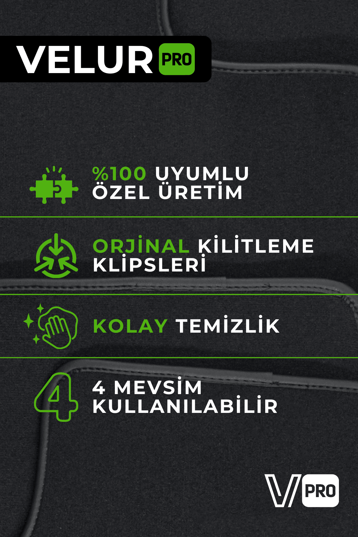 VelurPro Citroen C5 Aircross Araca Özel Halı Paspas Araba Halısı Oto Paspas