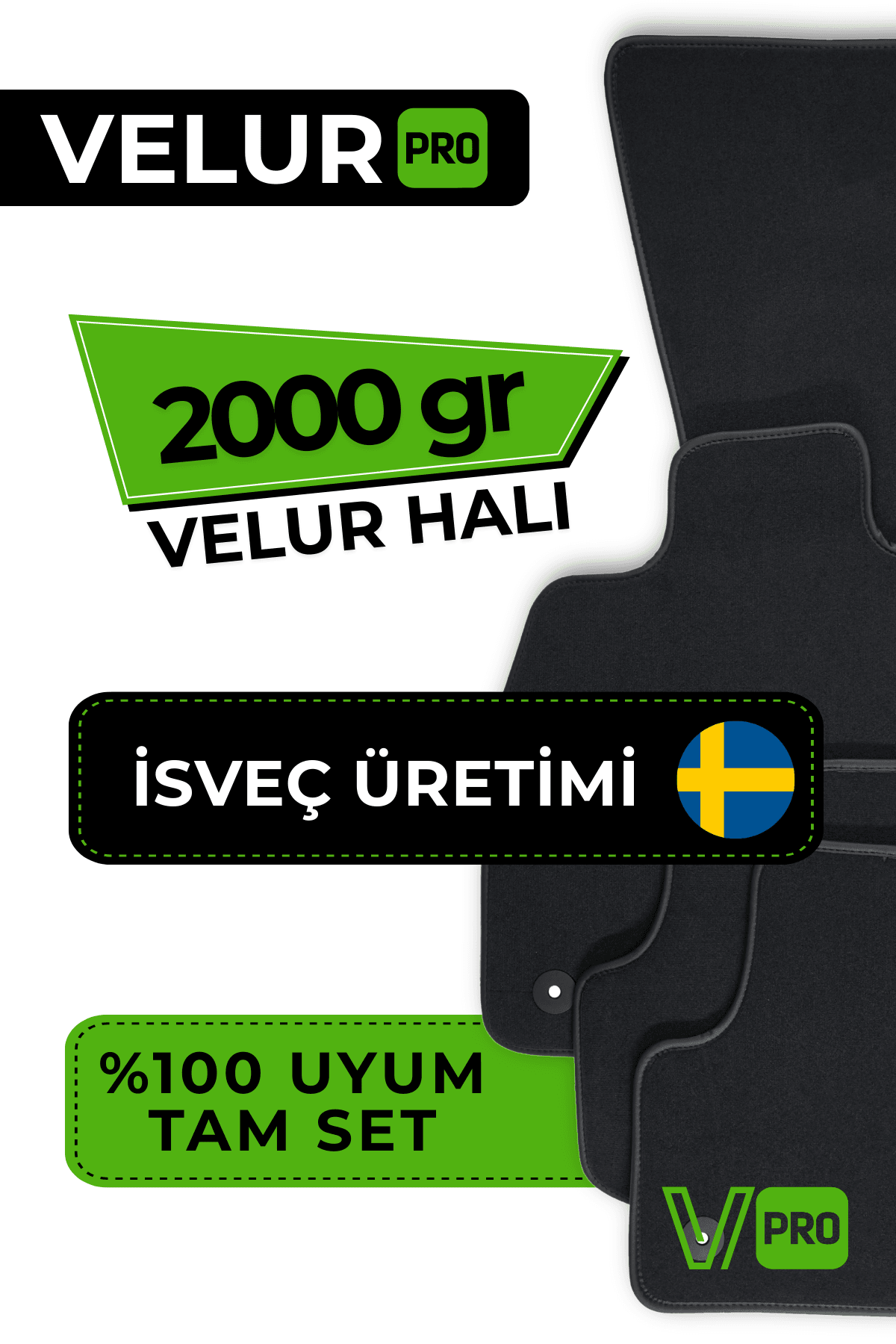 VelurPro Citroen C5 Aircross Araca Özel Halı Paspas Araba Halısı Oto Paspas