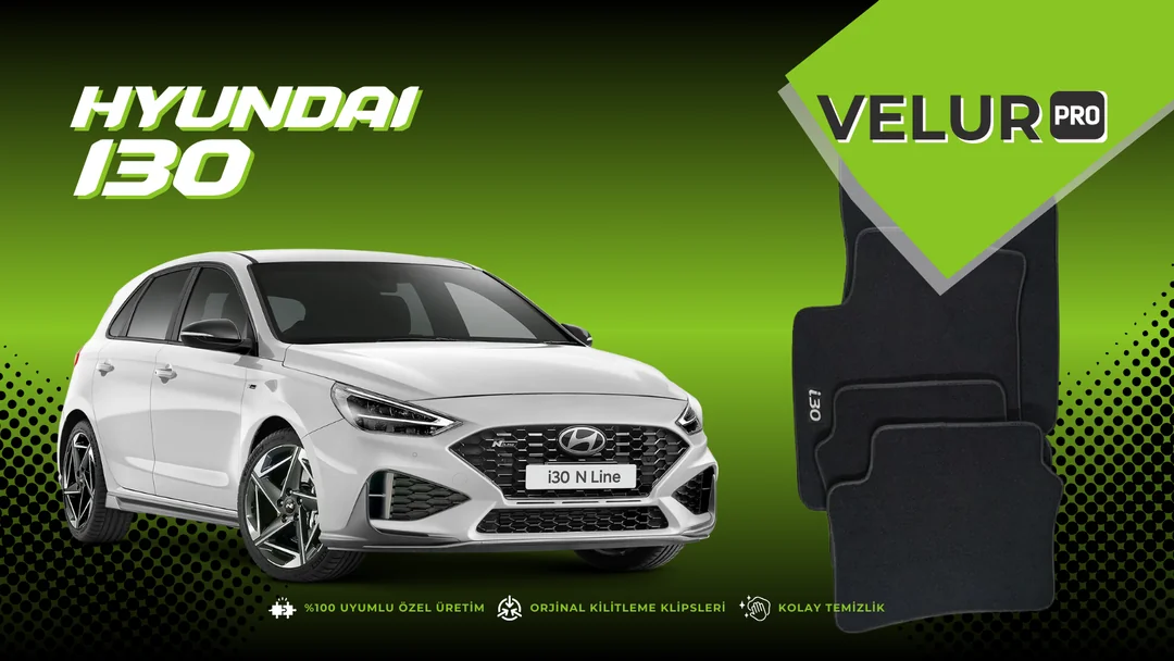 Hyundai i30 Velur Halı Paspas