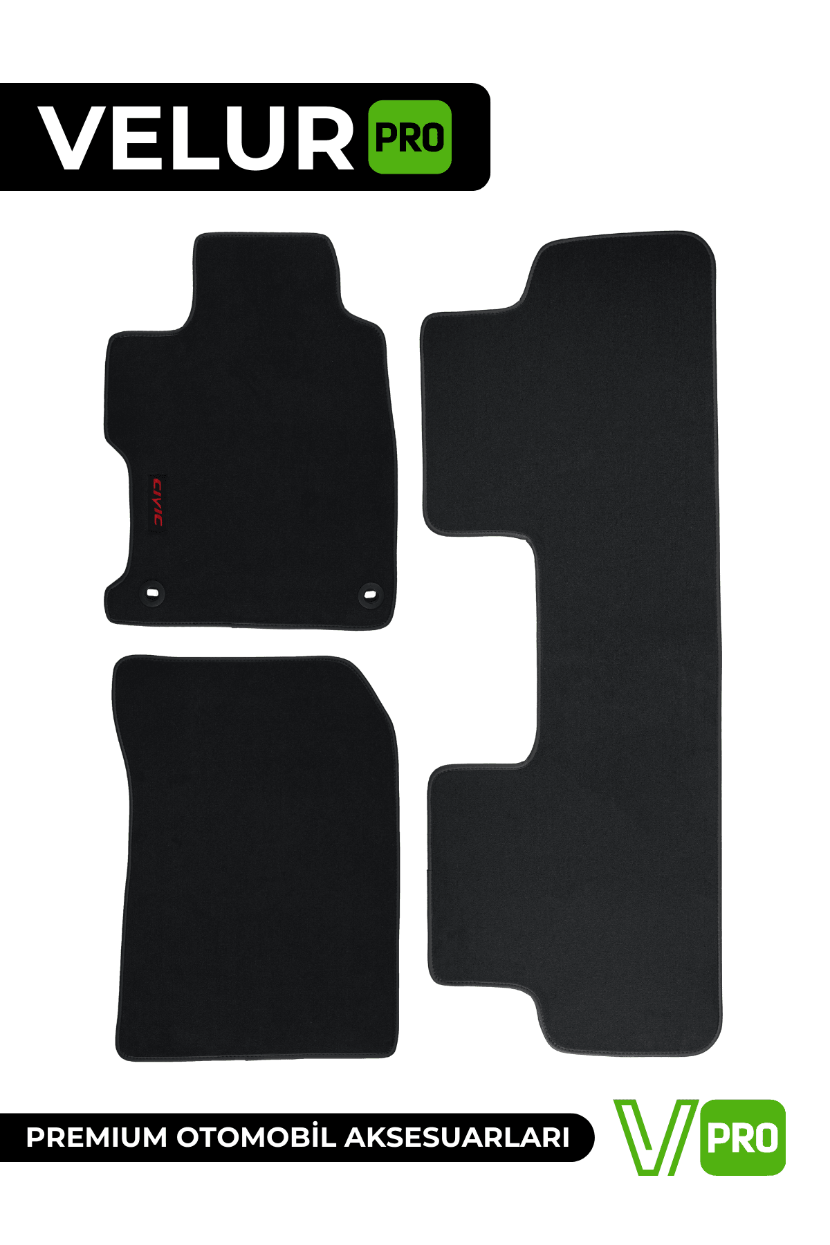 VelurPro Honda Civic 2012-2016 Araca Özel Halı Paspas Araba Halısı Oto Halısı