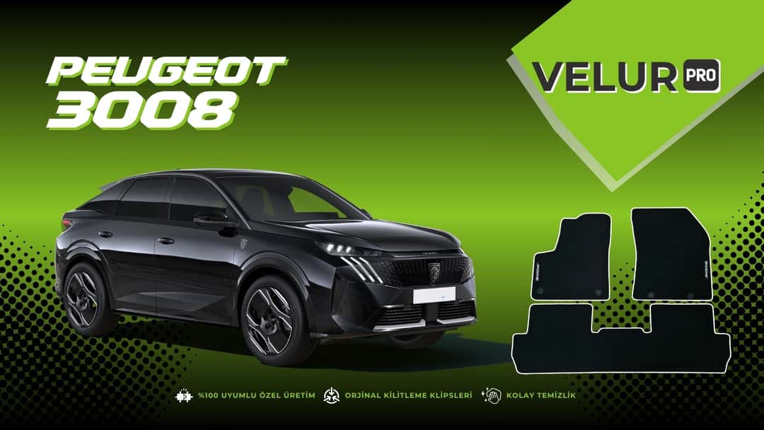 Peugeot 3008 Velur Halı Paspas