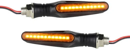 Motosiklet Sinyali Monero Led Kayan Sarı Işık Takım Siyah  E Belgeli