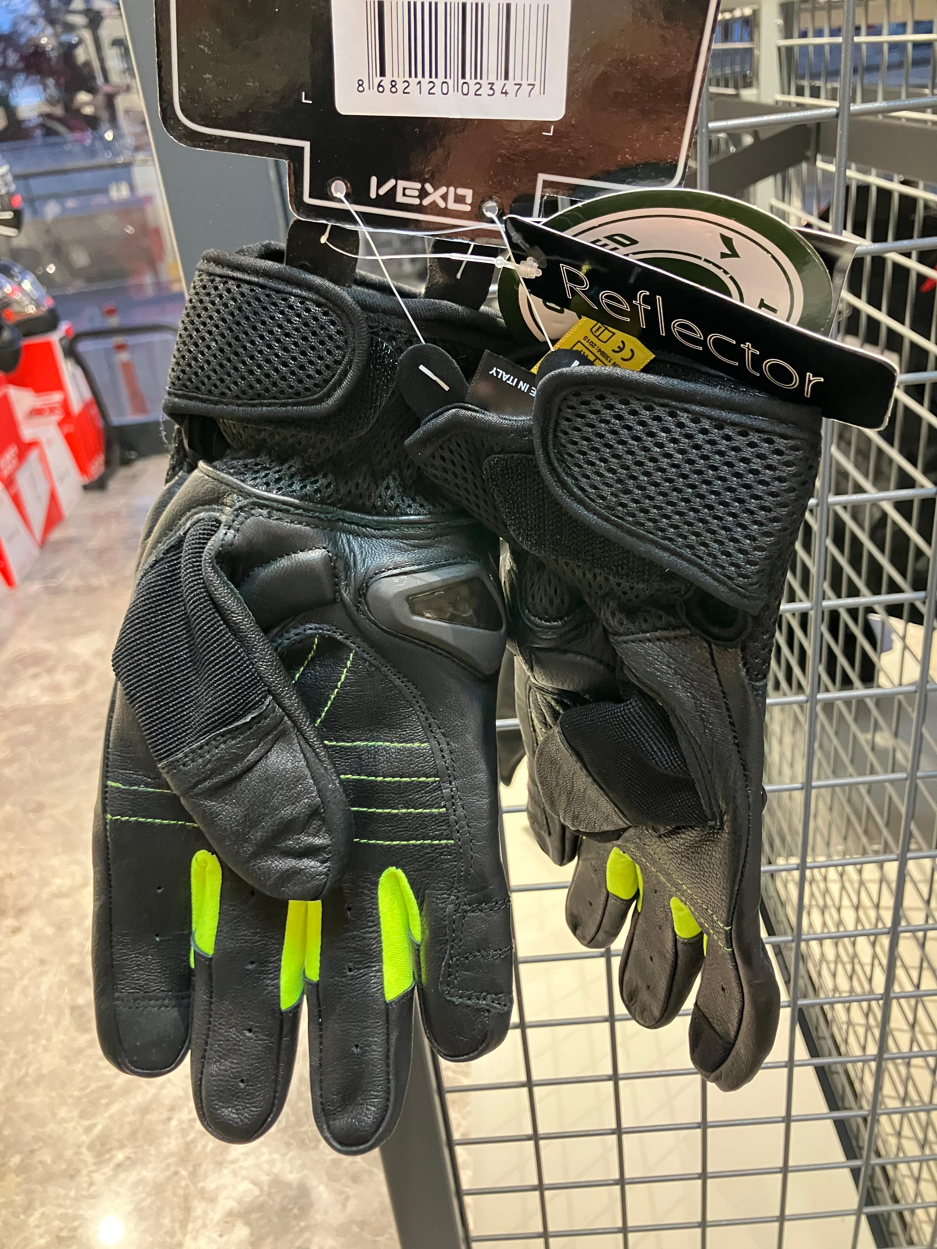 Vexo Motosiklet Eldiveni Deri İç Dış Korumalı ( EN Belgeli "Yeni Kanuna Uygun" )