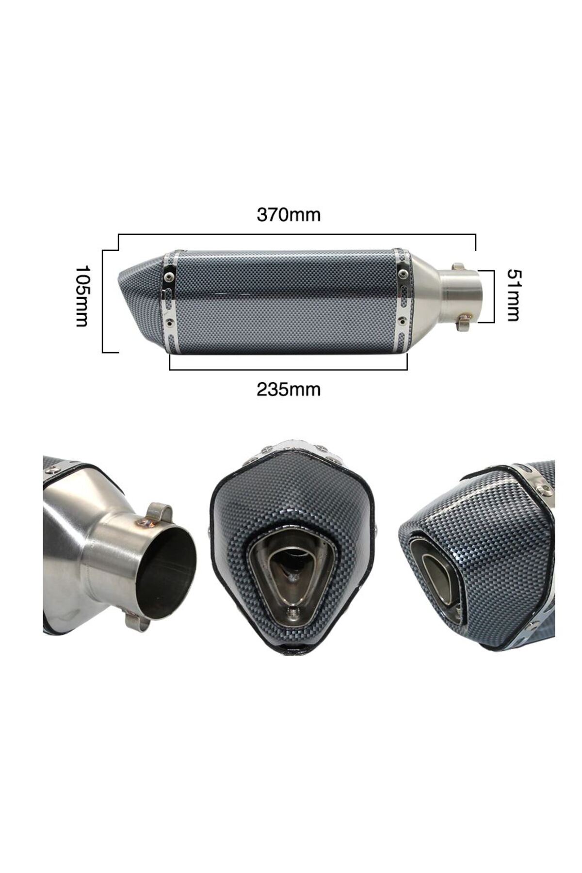 Akrapoviç Egzoz Akrep -  Susturuculu - Tok Ses - Performans - 37cm