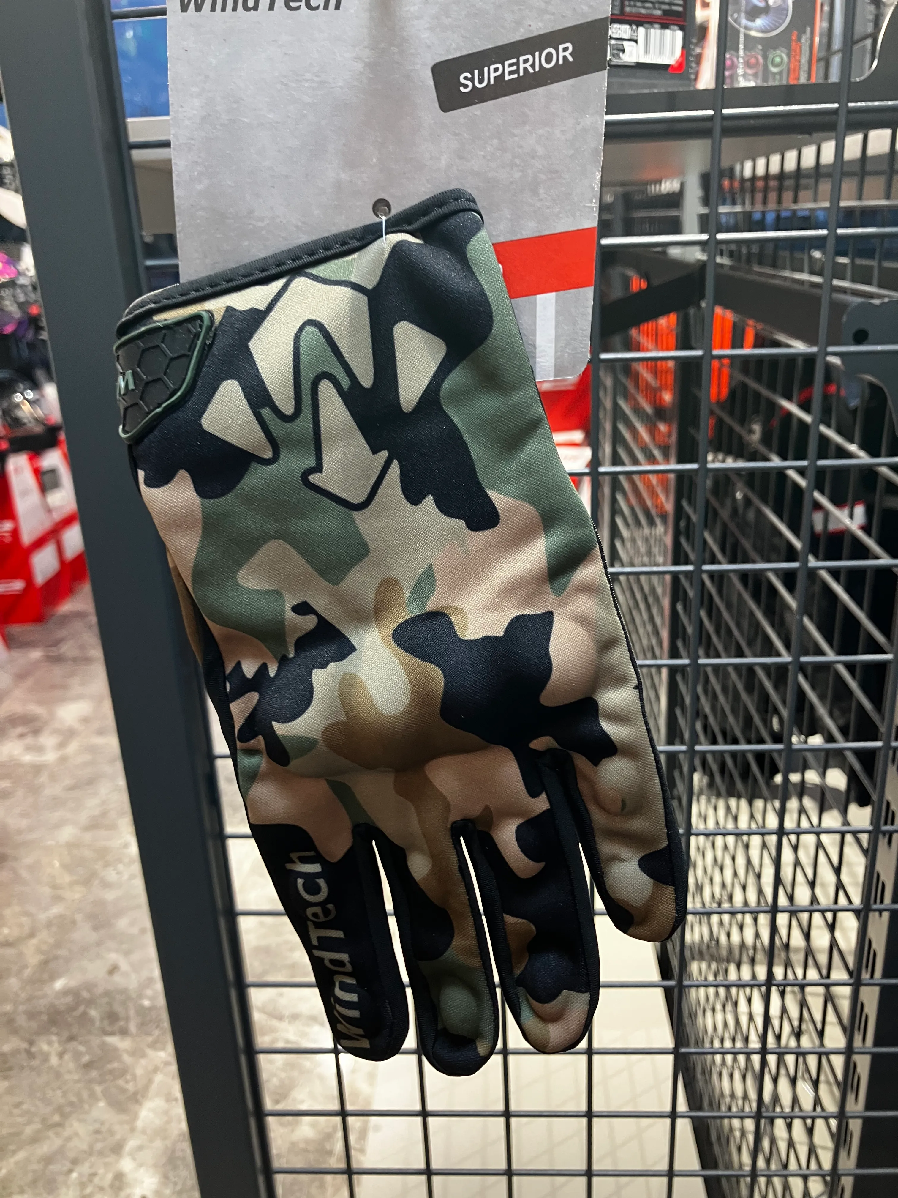 Motosiklet Eldiveni Windtech Yeşil Kamuflaj Desen ( EN BELGELİ )