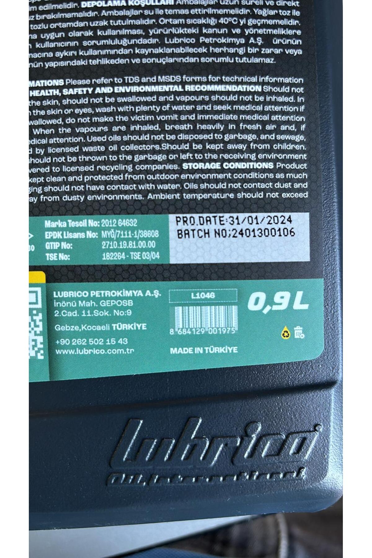 Lubrico 15w-40 Motosiklet Yağı 900 ml