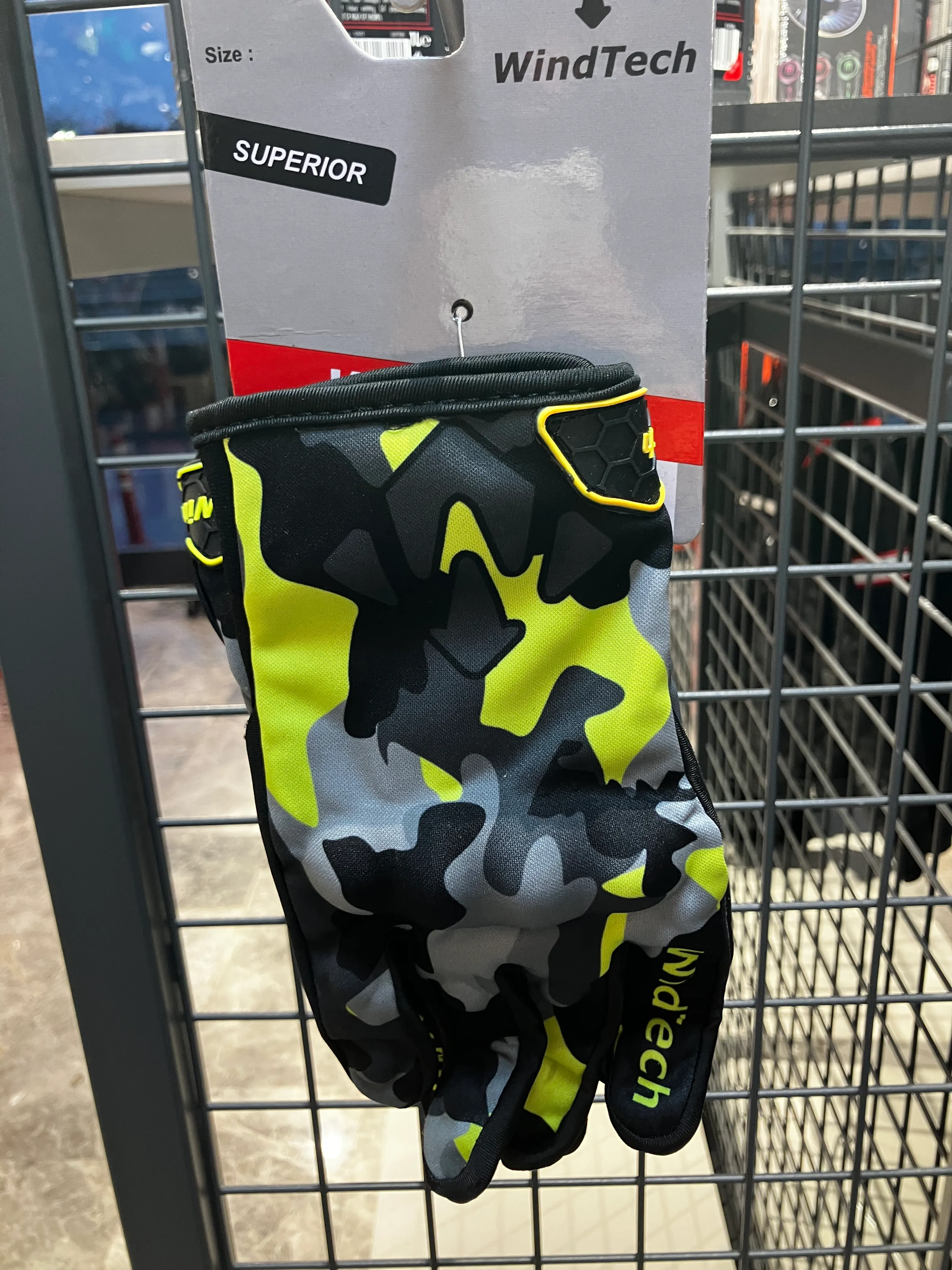 Motosiklet Eldiveni Windtech Sarı Kamuflaj Desen ( EN BELGELİ )