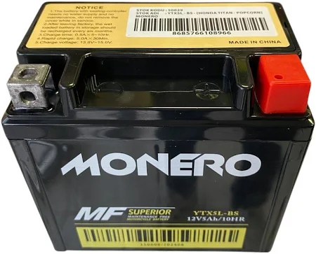 MOTOSİKLER AKÜSÜ MONERO YTX4L - BS - BWS 100 - SFC 113*70*85