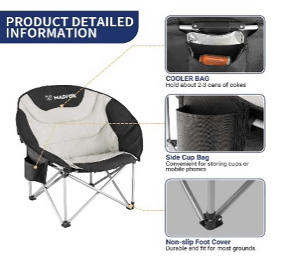 Madfox Moonchair Deluxe Katlanır Kamp Sandalyesi