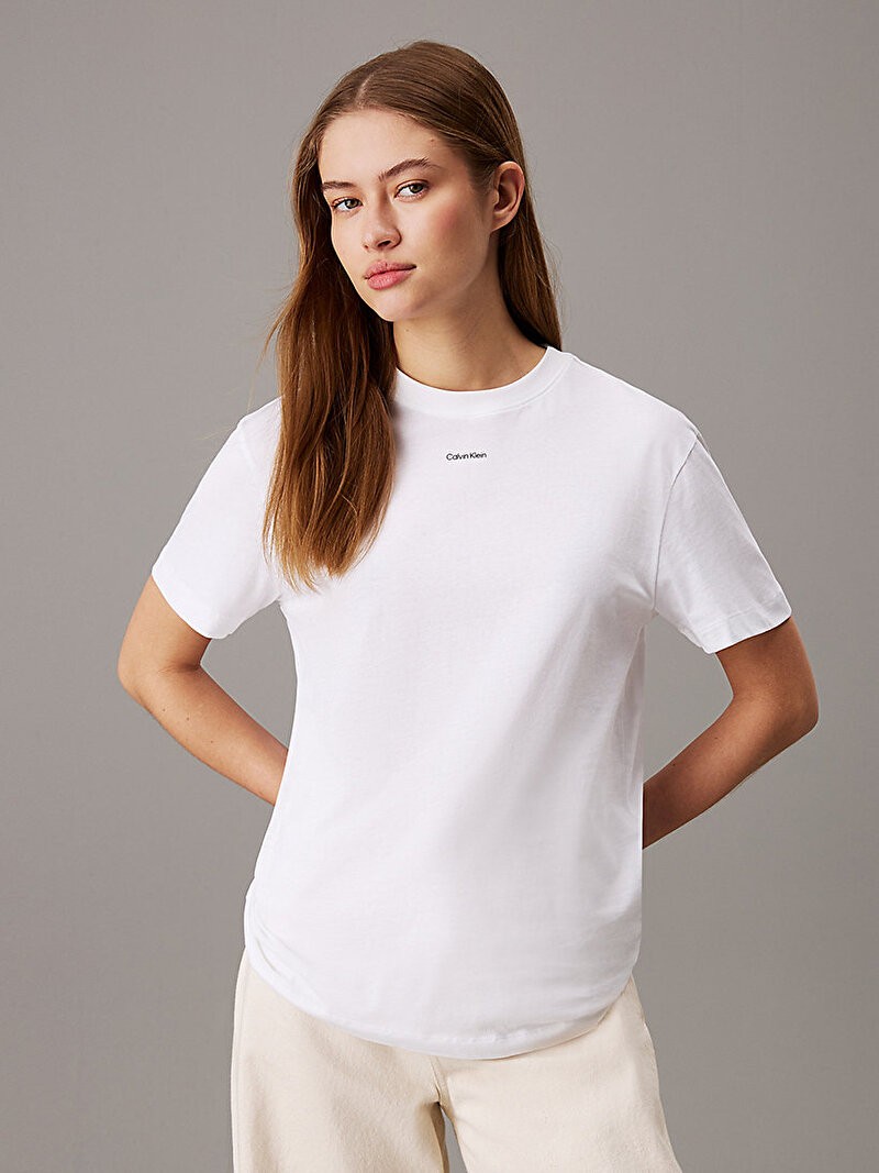 Ck Hero Logo Regular Kadın Tişört Qbes65