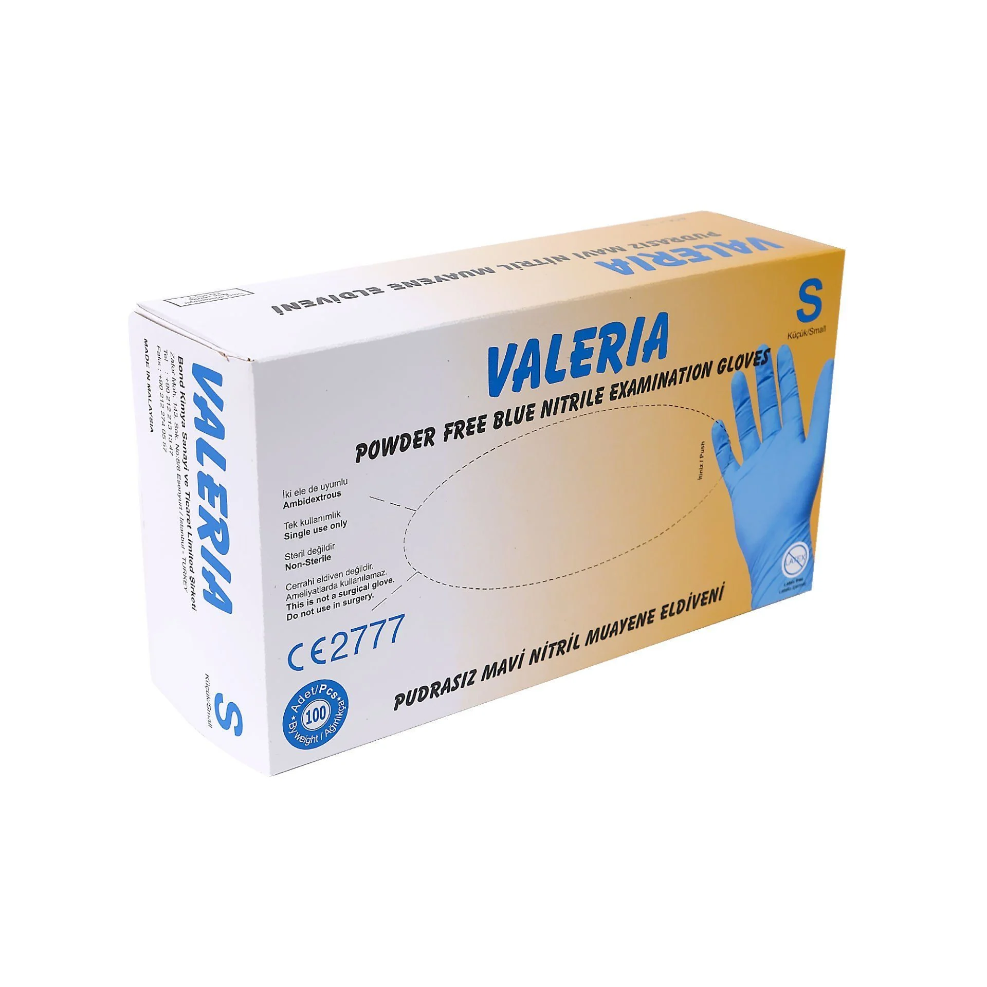 Valeria Nitril Pudrasız Muayene Eldiveni