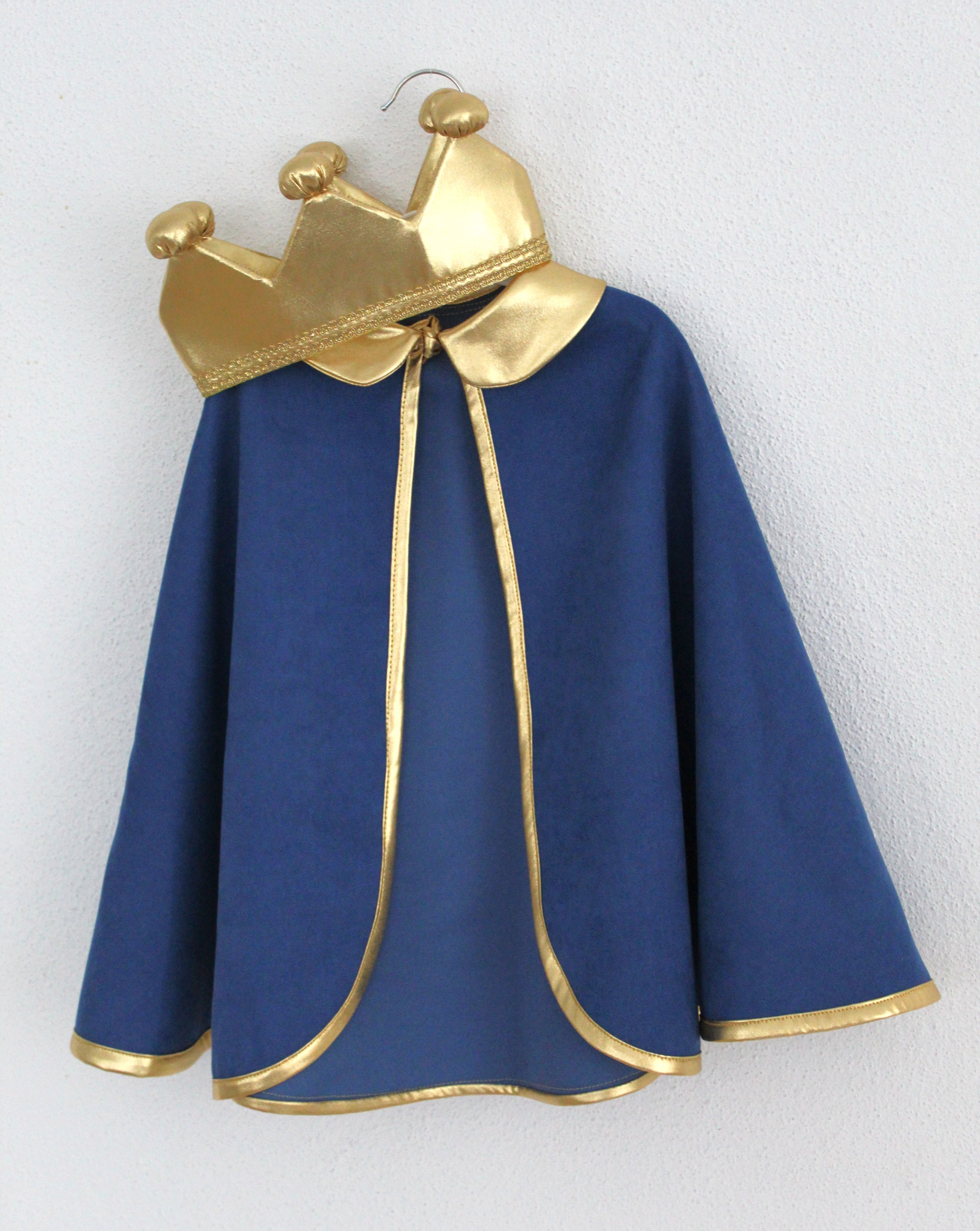 Çocuk Pelerin ve Taç Kostümü - İndigo