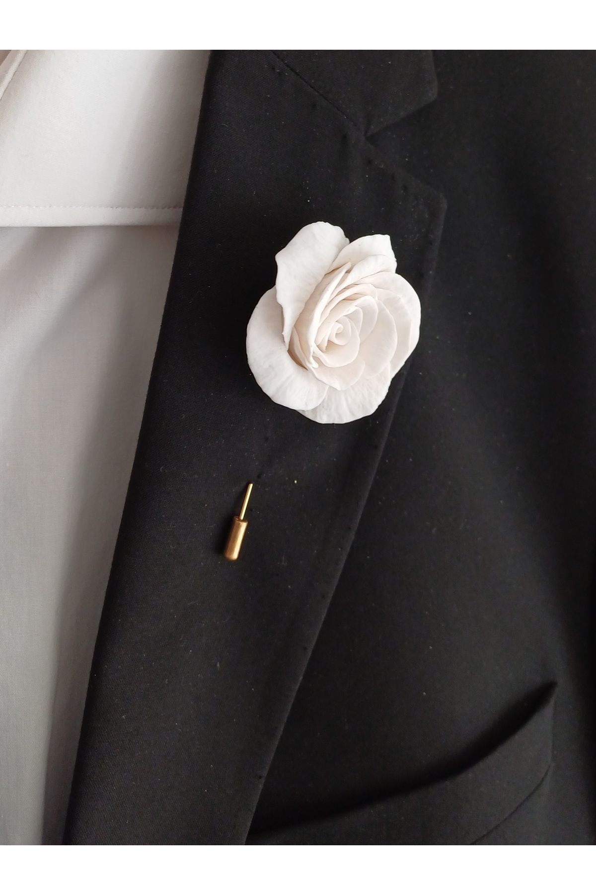 Gül Damat Yaka İğnesi, Damat Yaka Çiçeği, Düğün Aksesuarları, Yaka İğnesi