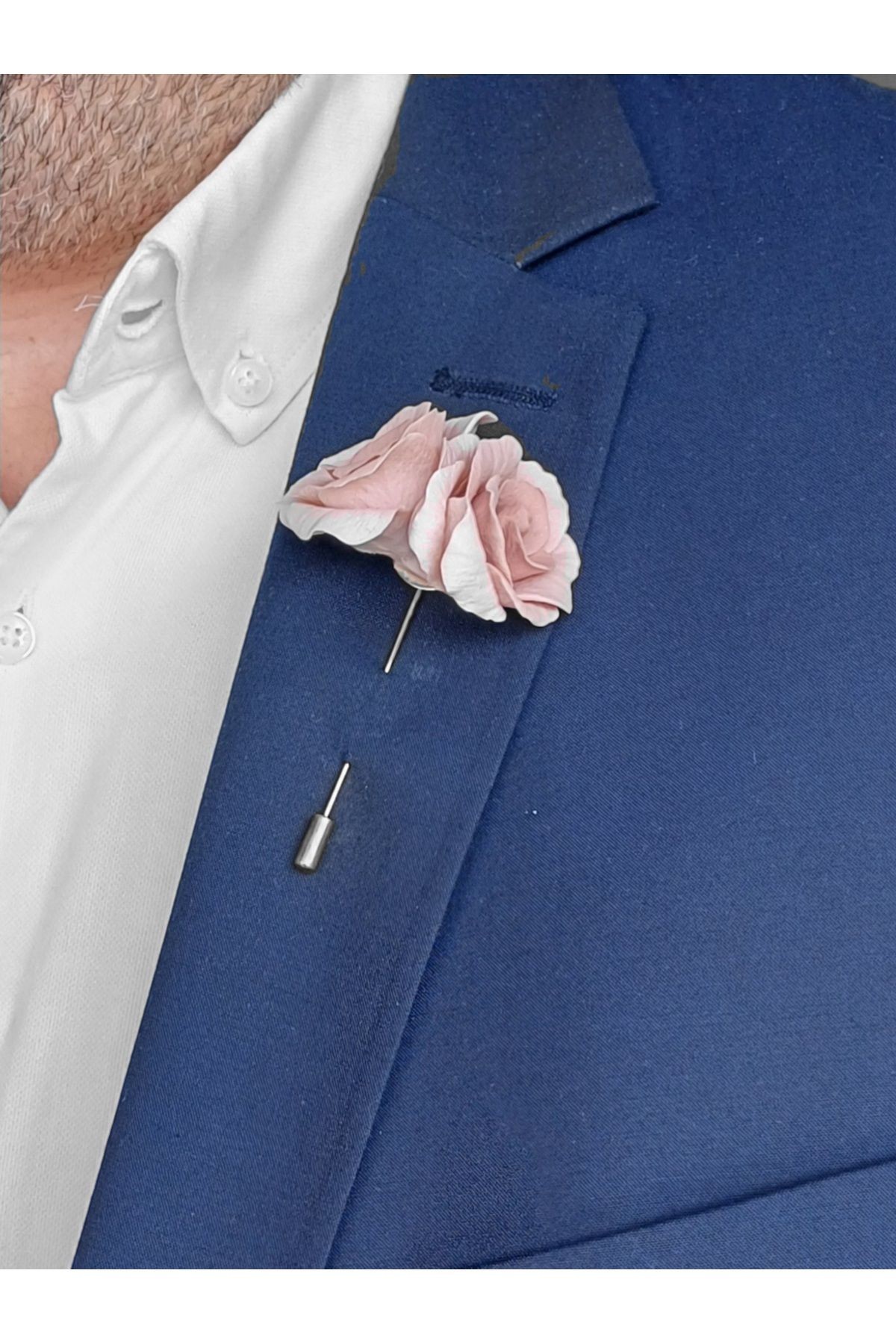 Gül Sağdıç Damat Yaka İğnesi, Damat Yaka Çiçeği, Düğün Aksesuarları, Yaka İğnesi